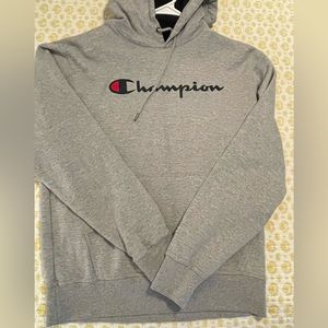 Champion Brand Hoodie Sweatshirt Grey Size Medium